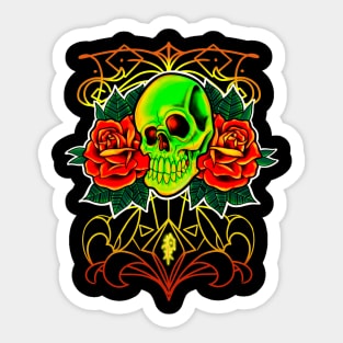 Tattoo skull and roses Sticker